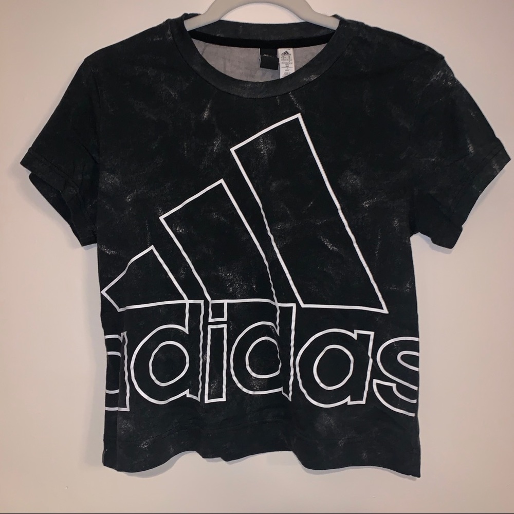Black Cropped Adidas T-Shirt